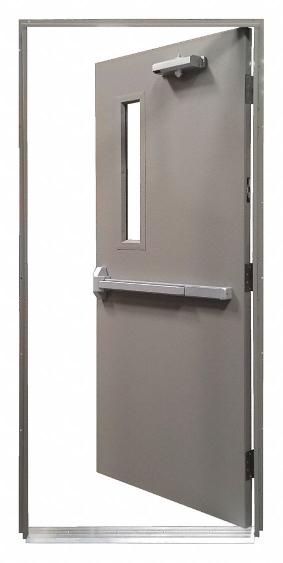 SECURALL Steel Door, Push Bar, LHR, 36 x 84 In. 23Y717HDQM1636X841.5RRH Grainger