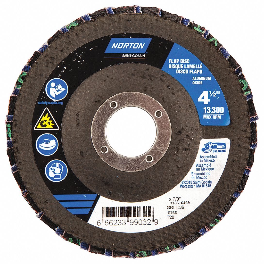 Flap Disc 4 1 2 In X 36 Grit 7 8 Grainger