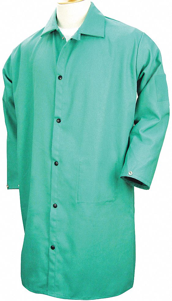 FR Coat,42 In,Cotton,Green,2XL