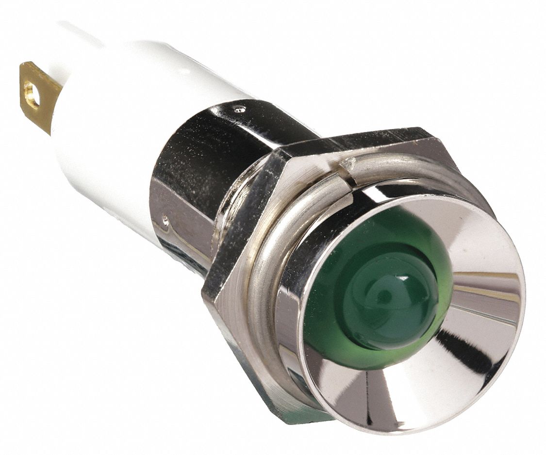 GRAINGER APPROVED Protruding Indicator Light, LED Lamp Type, 12VDC