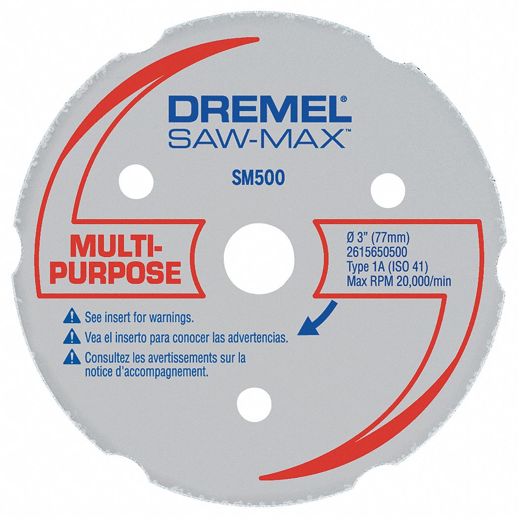 DREMEL CutOff Wheel, 3"x.750"x20mm, 20000rpm 24T737SM500 Grainger
