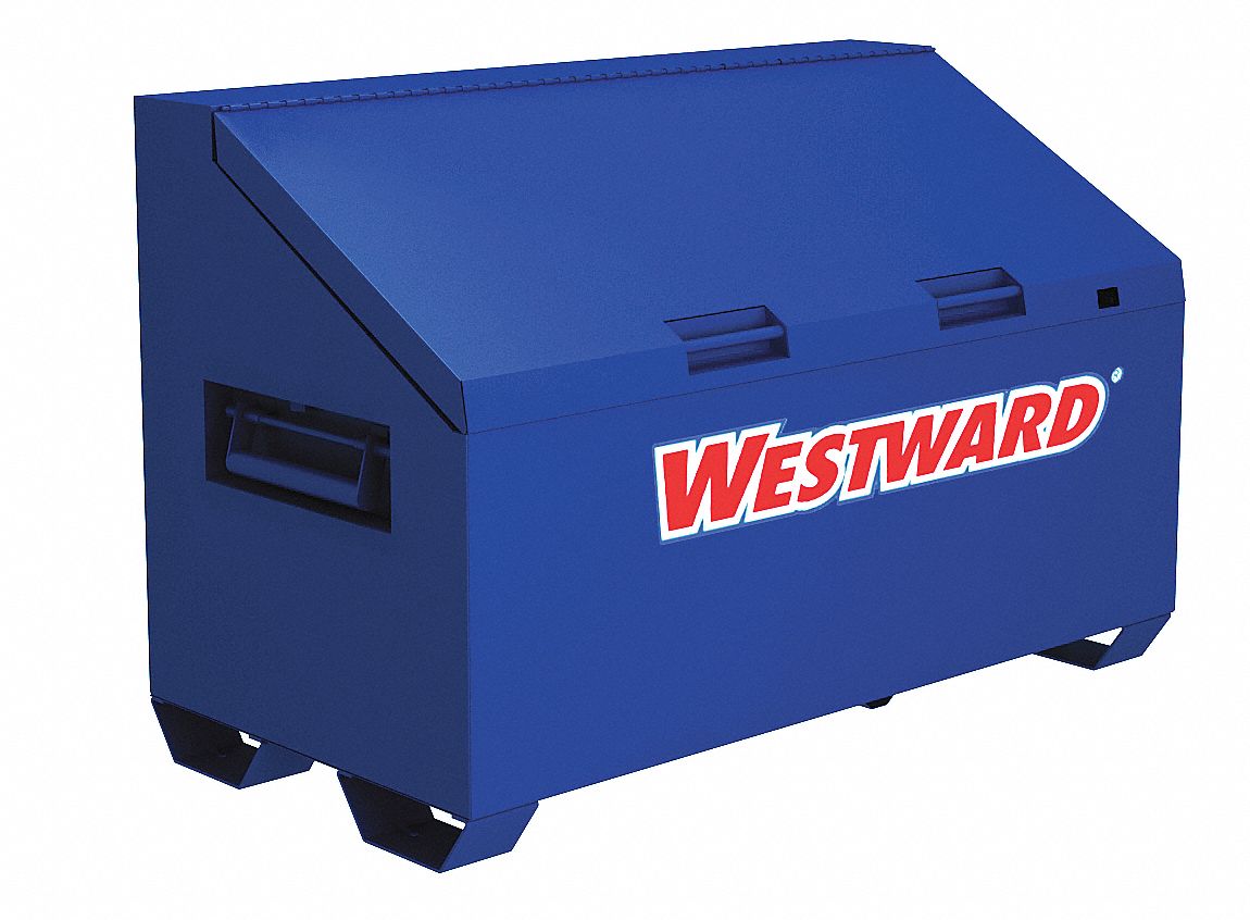 WESTWARD Slope Lid Jobsite Box, Blue 24Y94324Y943 Grainger