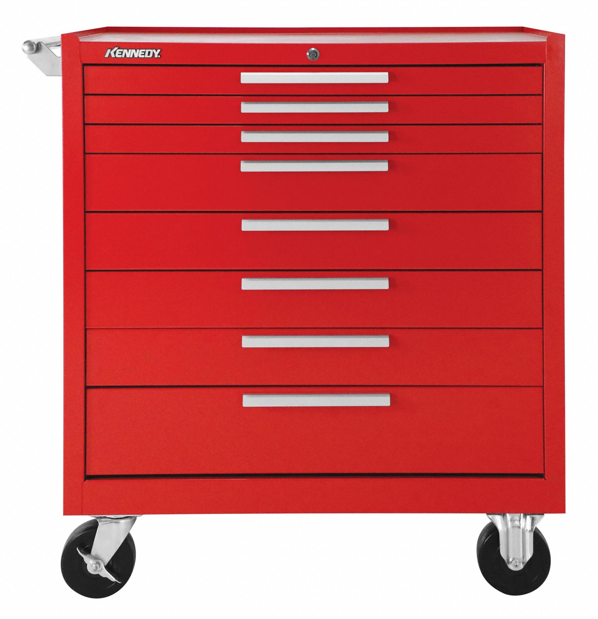 KENNEDY Gloss Red, Heavy Duty, Rolling Tool 34 in Overall Width, 20 in Overall Depth