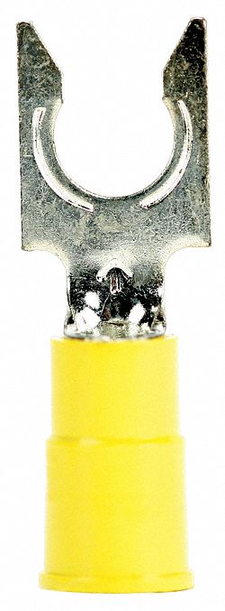 Fork Terminl,Lockng,#10 Stud,Yellow,PK25