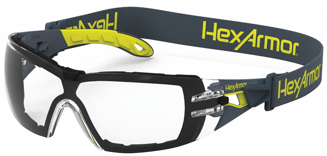 HEXARMOR Safety Glasses AntiFog, Eye Socket Foam Lining, Wraparound
