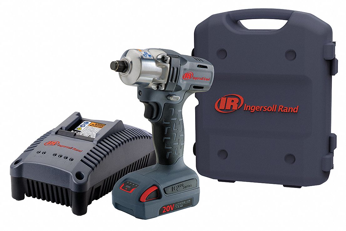 INGERSOLL RAND 1/2" Cordless Impact Wrench Kit, 20.0 Voltage, 180 ft