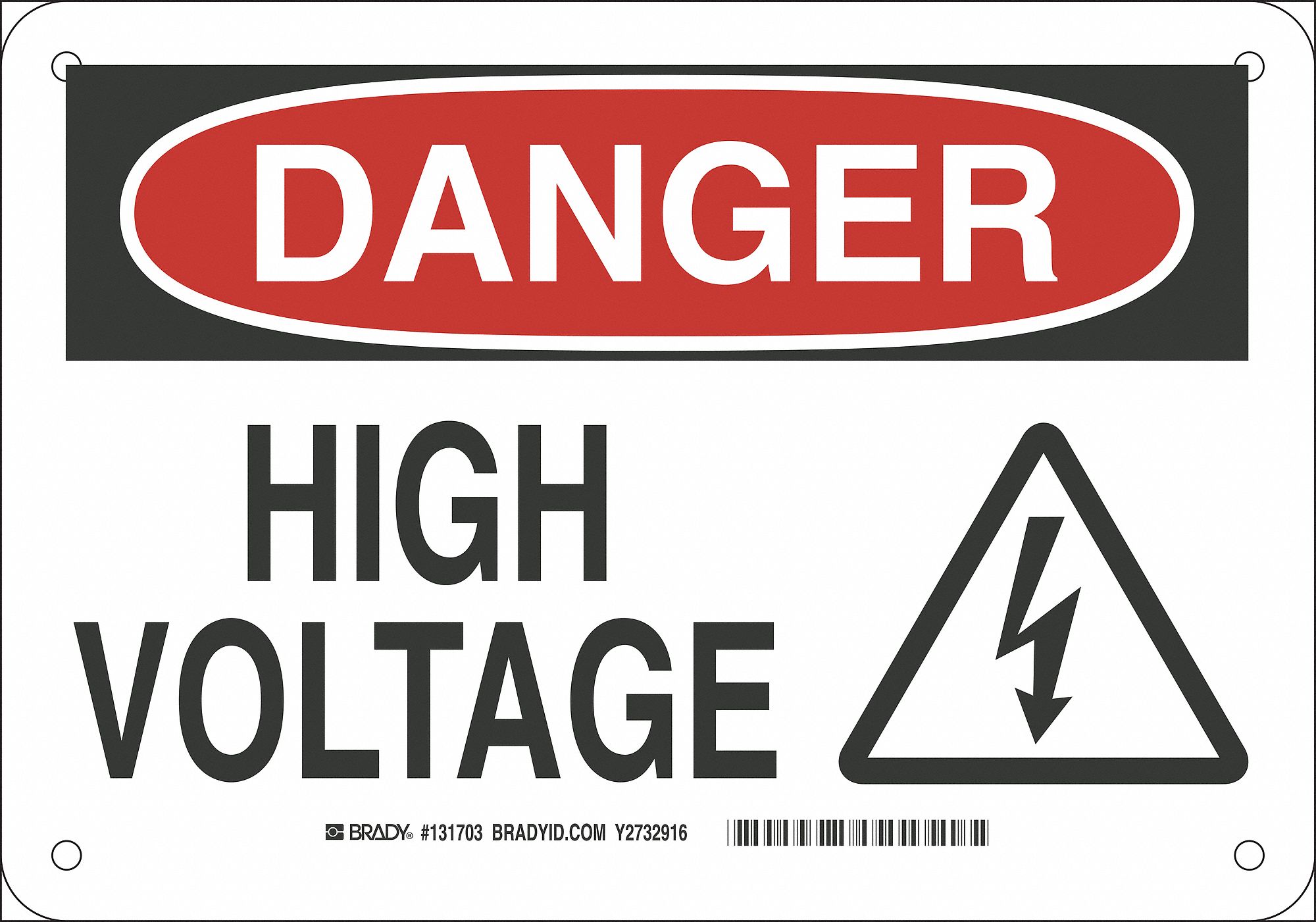Danger Sign,7in. H x 10in. W,Fiberglass