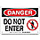Danger Sign,7in. H x 10in. W,Plastic