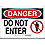 Danger Sign,10in. H x 14in. W,Aluminum