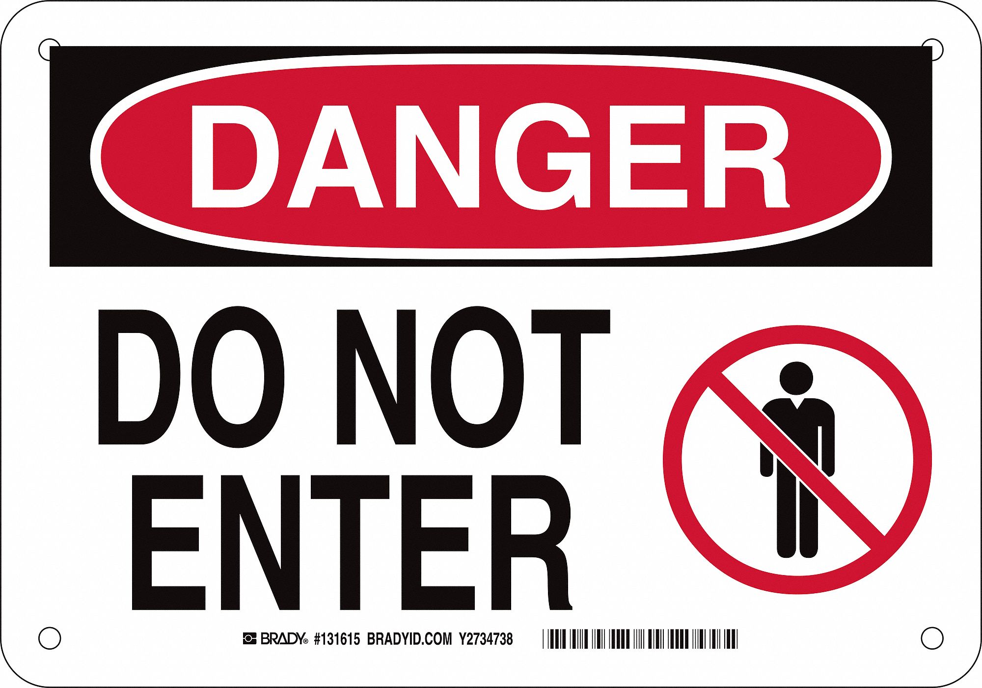 Danger Sign,7in. H x 10in. W,Aluminum