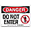 Danger Sign,7in. H x 10in. W,Aluminum