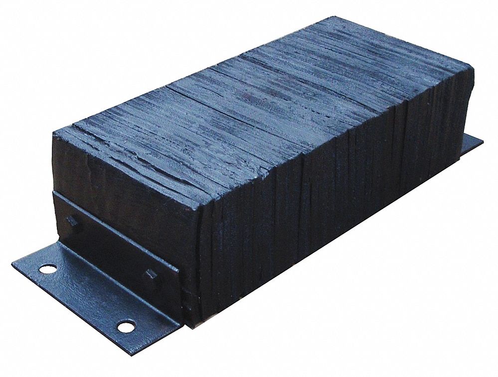 GRAINGER APPROVED Rectangular Rubber Dock Bumper, 10 inH x 26 inW x 6