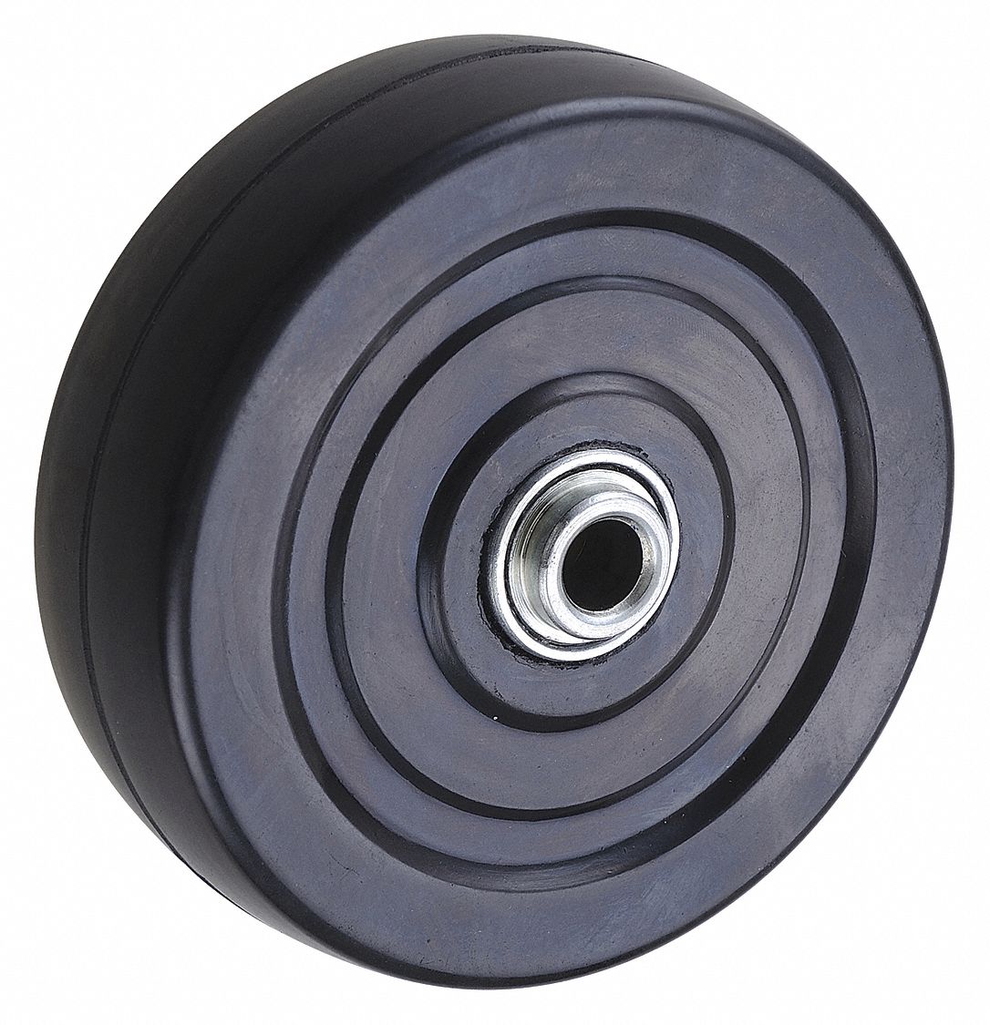 GRAINGER APPROVED Solid Rubber Wheel, 4 in Wheel Dia., 200 lb Load