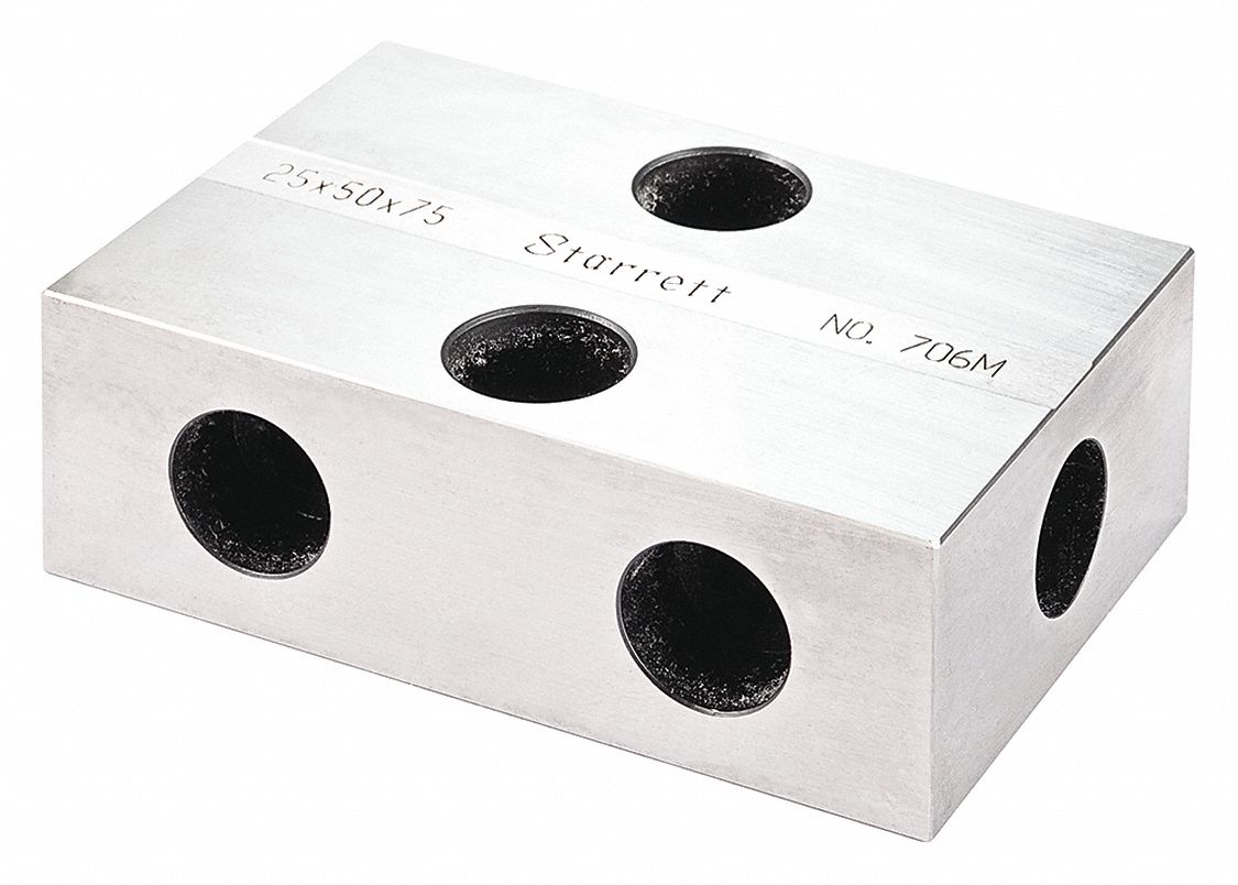 STARRETT Hardened Steel, Rectangular Metric Inspection Block 26Y757