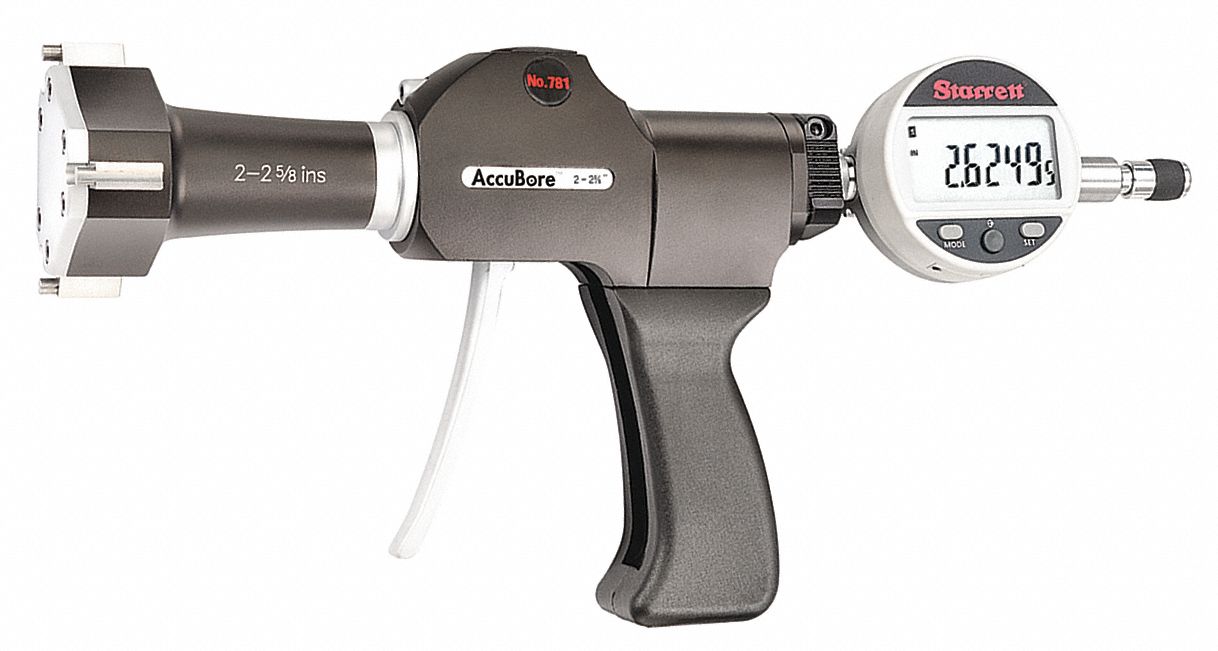 STARRETT Electronic Bore Gage, 2 to 25/8 Measuring Range (In.), 0.