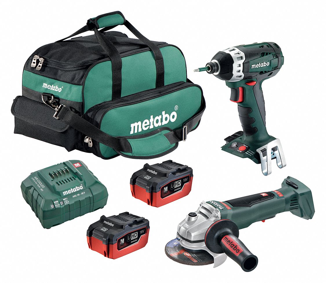 METABO Cordless Combination Kit, 18.0 Voltage, Number of Tools 2