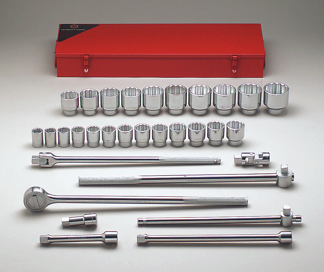 WRIGHT TOOL Socket Wrench Set, Socket Size Range 7/8 in to 2 in, Drive