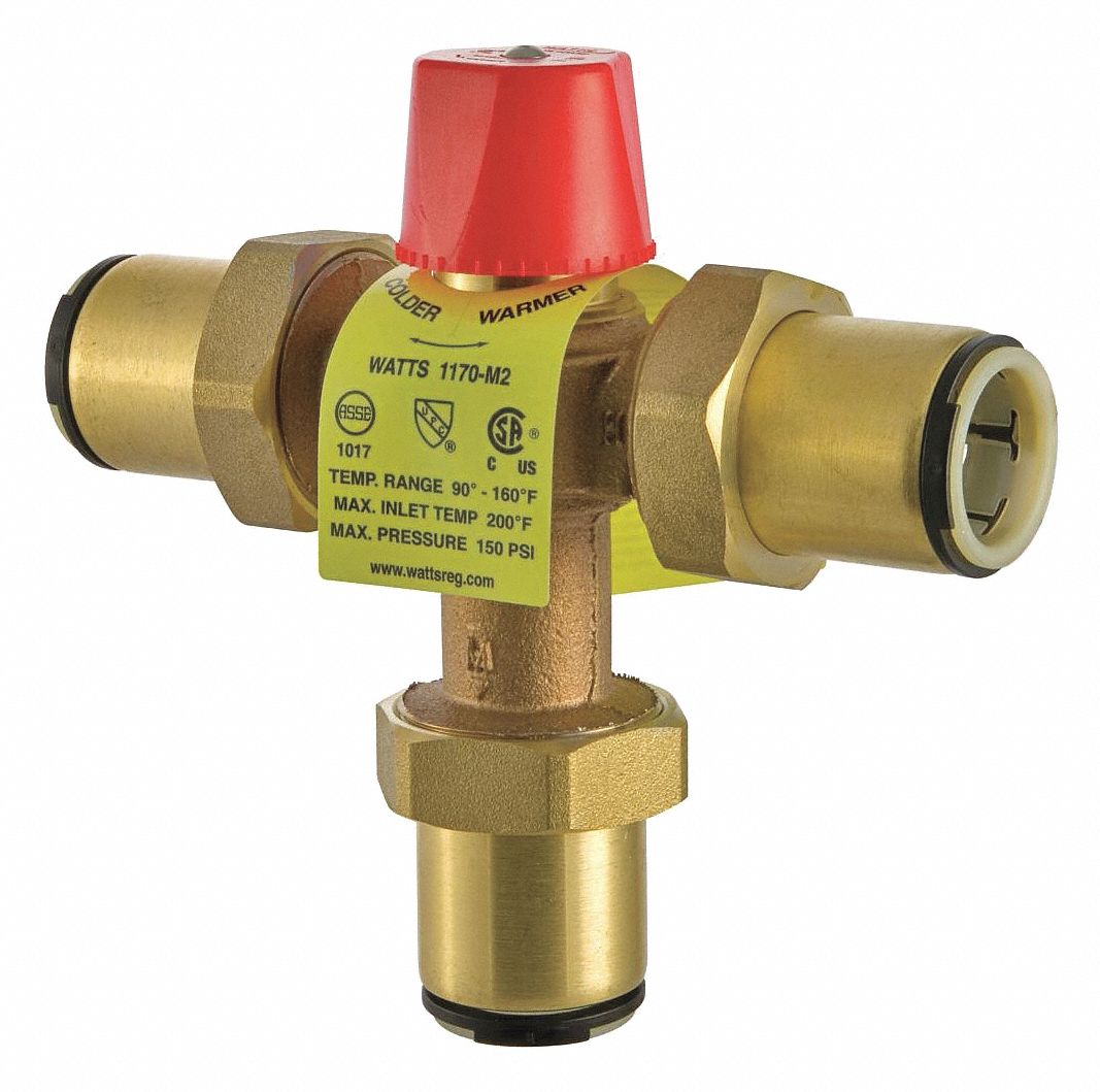 WATTS 1/2" Quick Connect Inlet Type Thermostatic Mixing Valve, Lead
