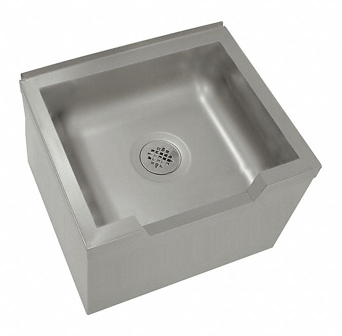 ADVANCE TABCO 25" x 21" x 16" Silver Mop Sink, 10" Bowl Depth 21 X 16 Stainless Steel Sink