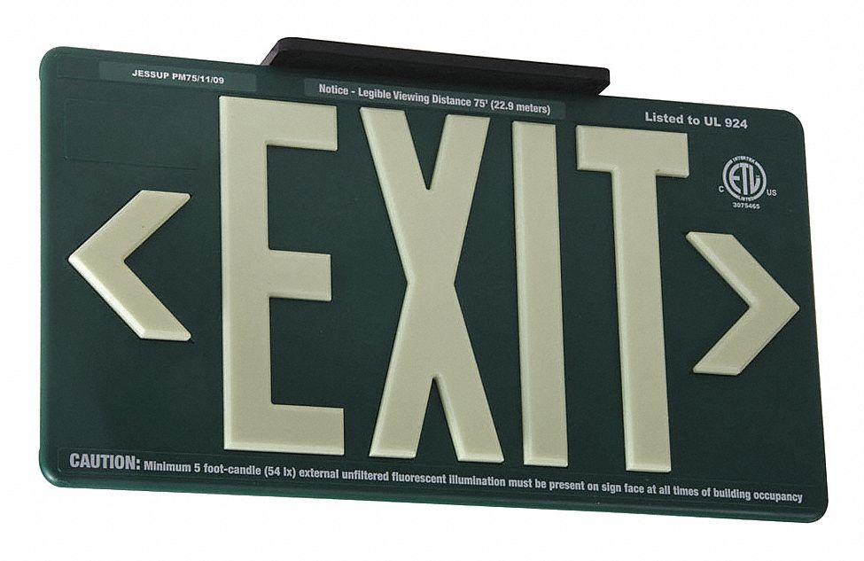 GRAINGER APPROVED Plastic, Exit Sign, 157/8" Width, 85/8" Height