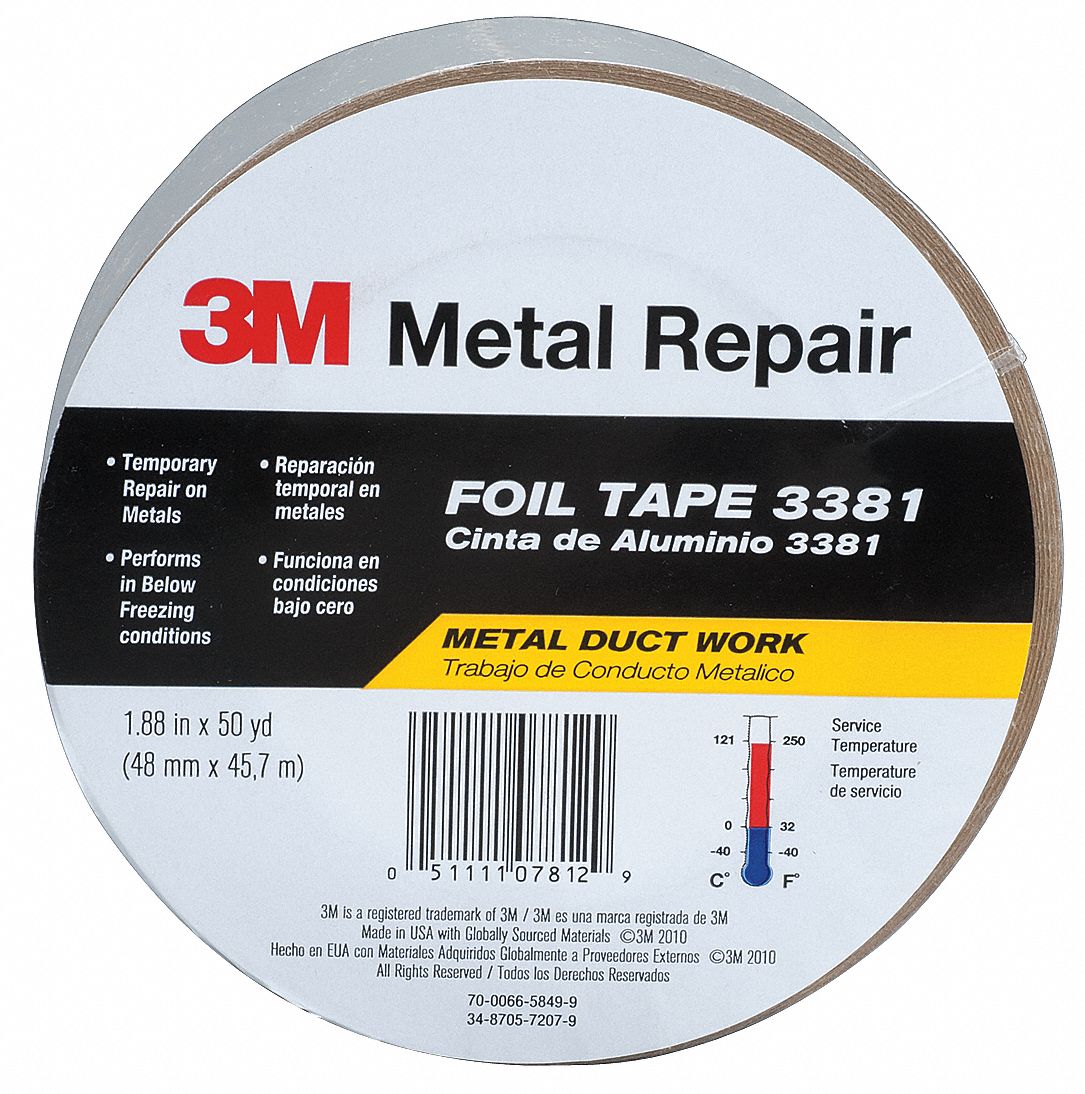 Foil Tape,1-7/8 in. x 50 yd.,Silver