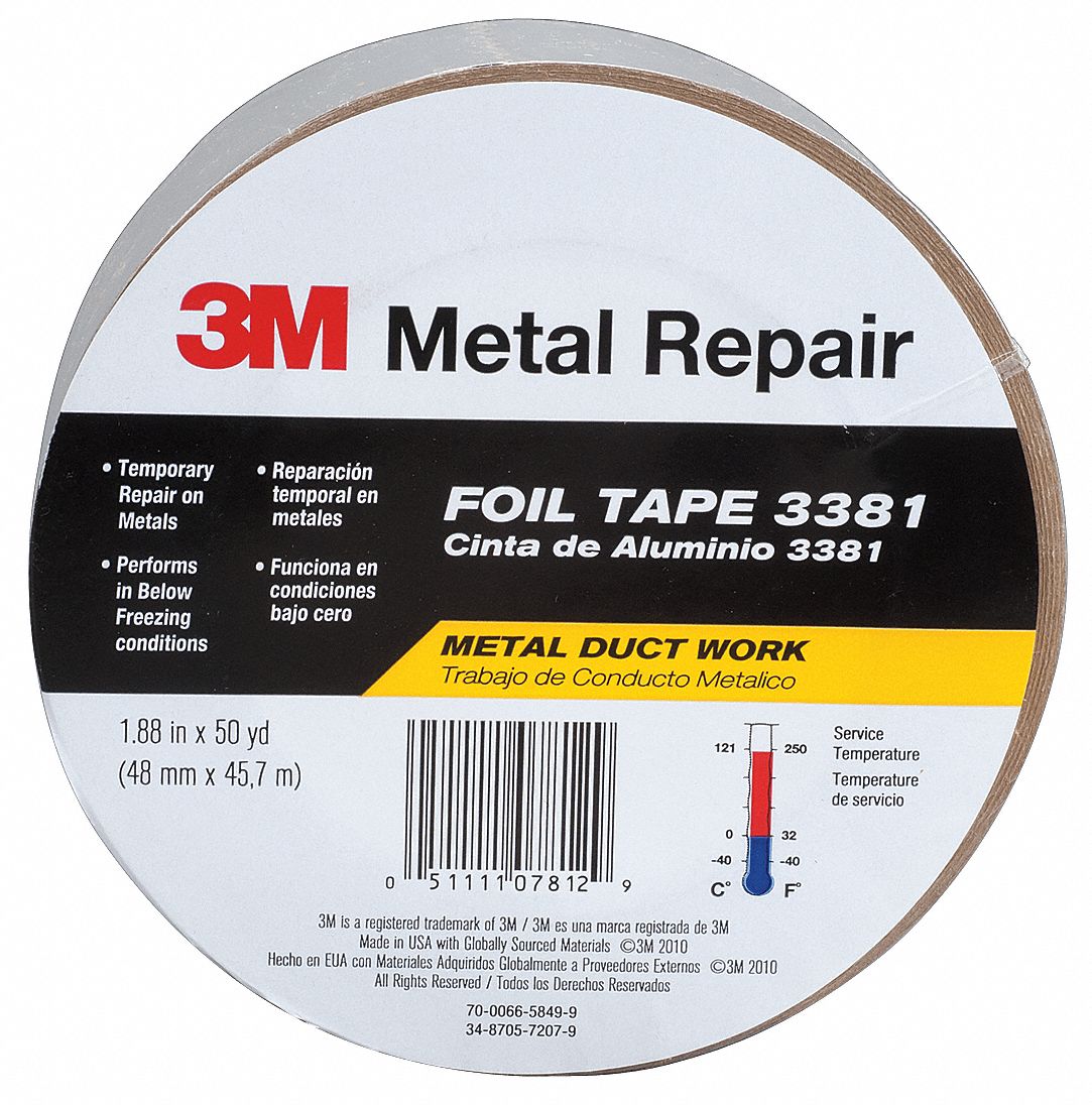 Foil Tape,1-7/8 in. x 27 yd.,Silver