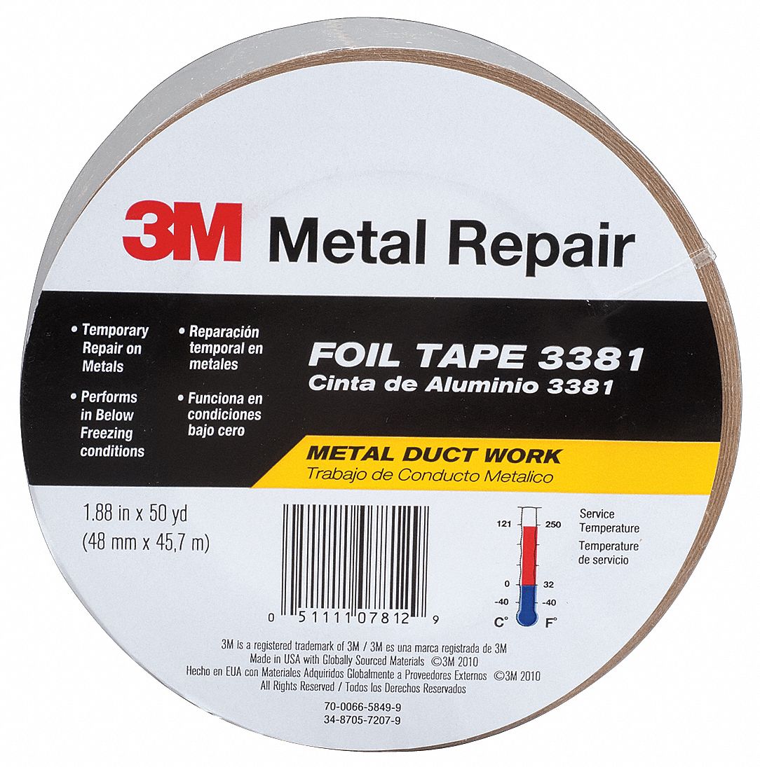 Foil Tape,2-53/64 in. x 49 yd.,Silver