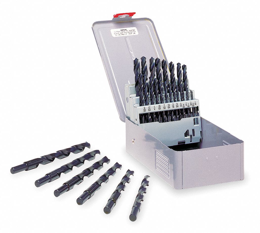 CLELINE Reduced Shank Drill Bit Set, 1/16 in to 1/2 in x 1/64 in, 118