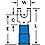 Fork Terminal,Block,#8 Stud,Blue,PK1000