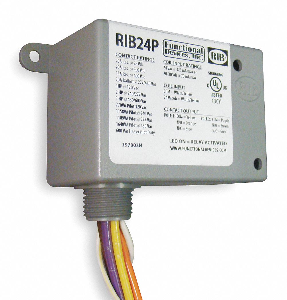 Functional Devices Inc Rib Enclosed Pre Wired Relay V Ac Dc A