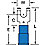 Fork Terminal,Block,#6 Stud,Blue,PK1000
