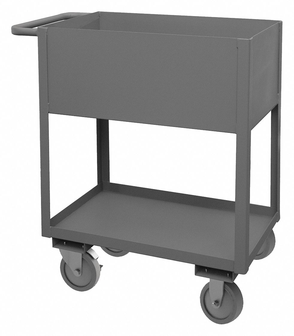 GRAINGER APPROVED Rolling Stock Cart,2 Shelves,1200 lb. 2GMH9RSC121830295 Grainger