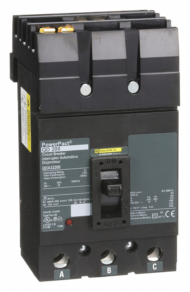 Square D Molded Case Circuit Breaker 200 Amps Number Of Poles 3