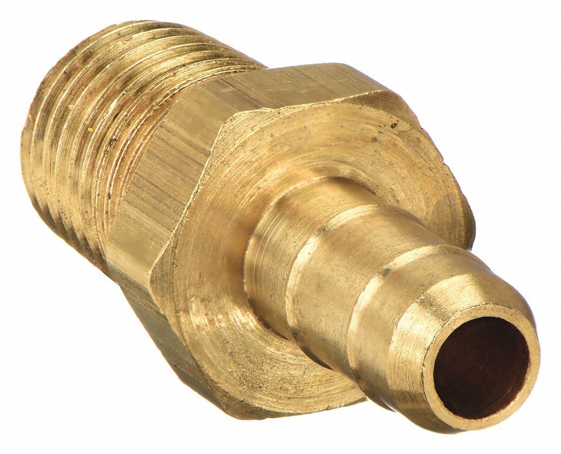 PARKER Barbed Male Connector, Brass, 3/8" Barb Size 2GUR42886