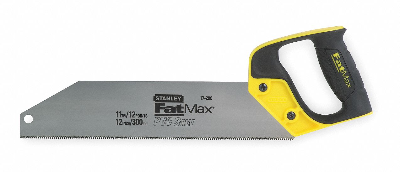 STANLEY 12" PVC Saw for Plastic, 12" 2GXF917206 Grainger