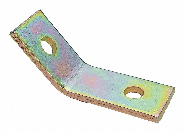 GRAINGER APPROVED Steel Channel Angle Bracket, 45° Obtuse, GalvKrom Finish 2HAE7V32945Y