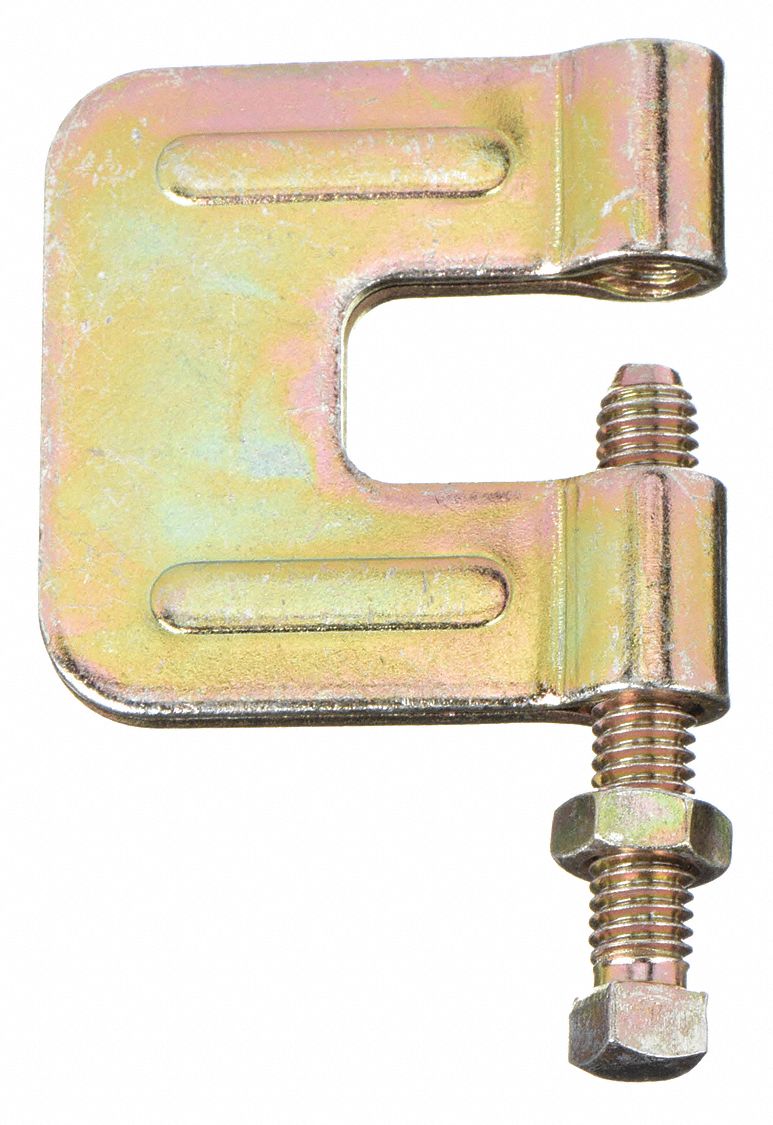 GRAINGER APPROVED Channel Beam CClamp, 3/8 In, Gold 2HCJ8V623 3/8Y