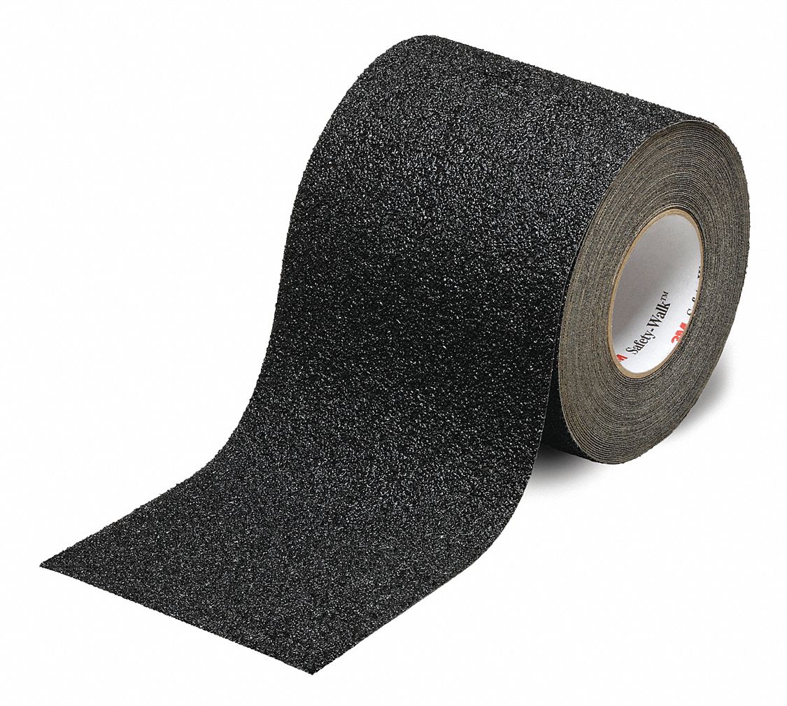 3M Solid Black AntiSlip Tape, 4 in x 30.0 ft, 24 Grit Aluminum Oxide