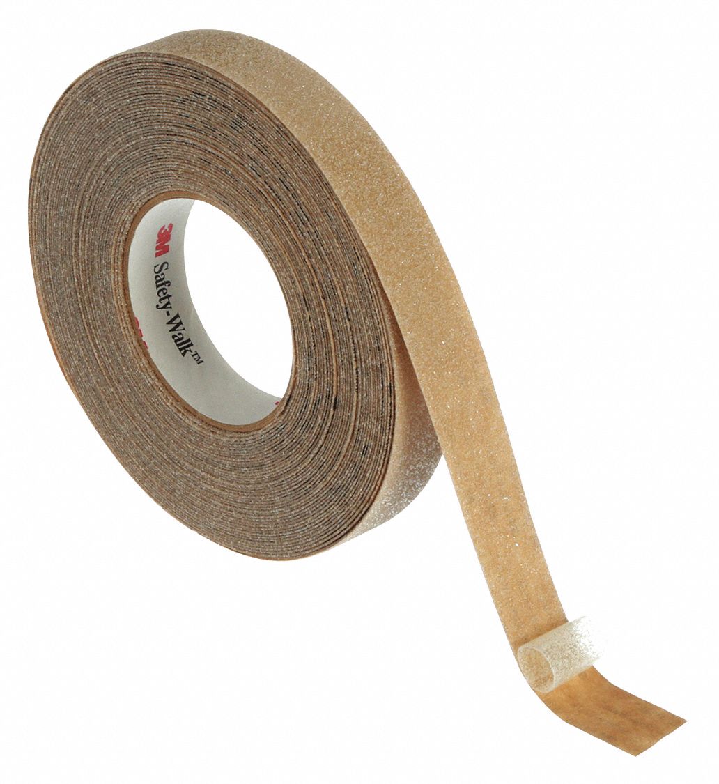 3M Solid Clear AntiSlip Tape, 1 in x 60 ft, 60 Grit Aluminum Oxide
