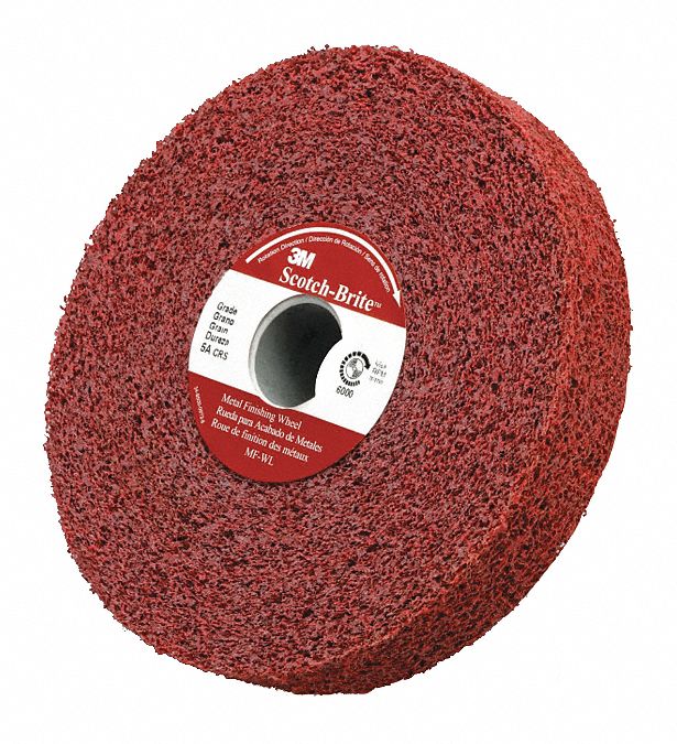 SCOTCHBRITE 6" Blending Convolute Wheel, 1" W, 1" Arbor Hole, Coarse