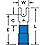 Fork Terminal,Block,#4 Stud,Blue,PK1000