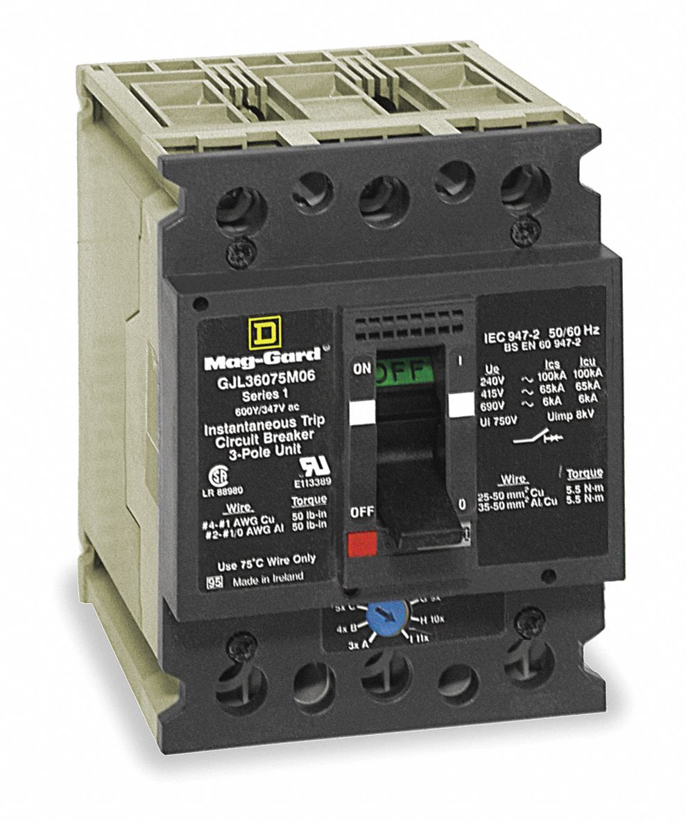 SQUARE D Circuit Breaker, 75 Amps, Number of Poles 3, 347/600VAC AC