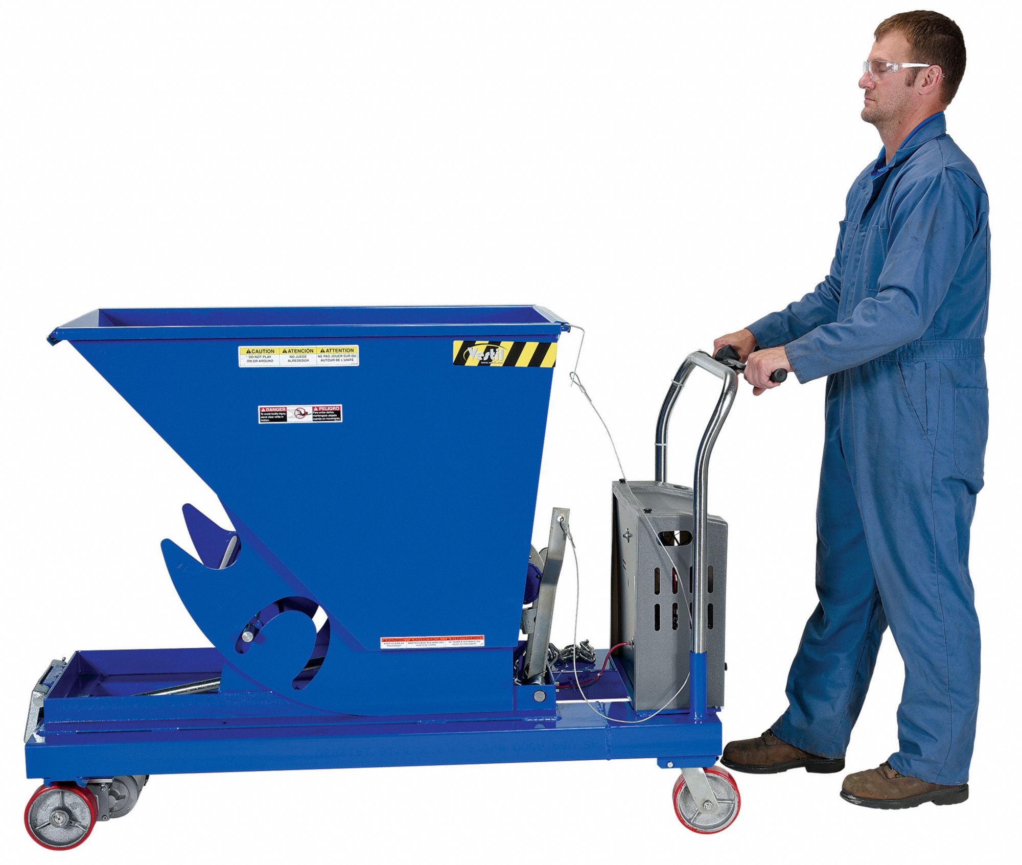 Grainger Approved Blue Self Dumping Hopper Cu Ft Lb Load