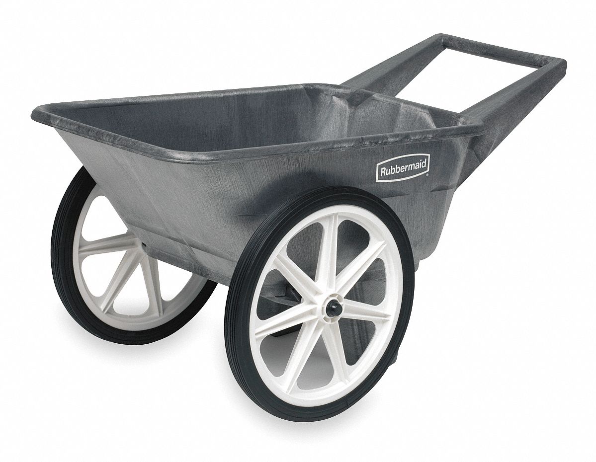 RUBBERMAID Wheelbarrow, 3-1/2 cu. ft. Capacity, Tray Material: HDPE