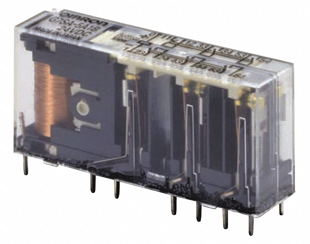 OMRON STI Force Guided Relay, 24V DC, 14 Pins, 6A 250V, 6A 30V, 5PSTNO, SPSTNC, 0.5 W