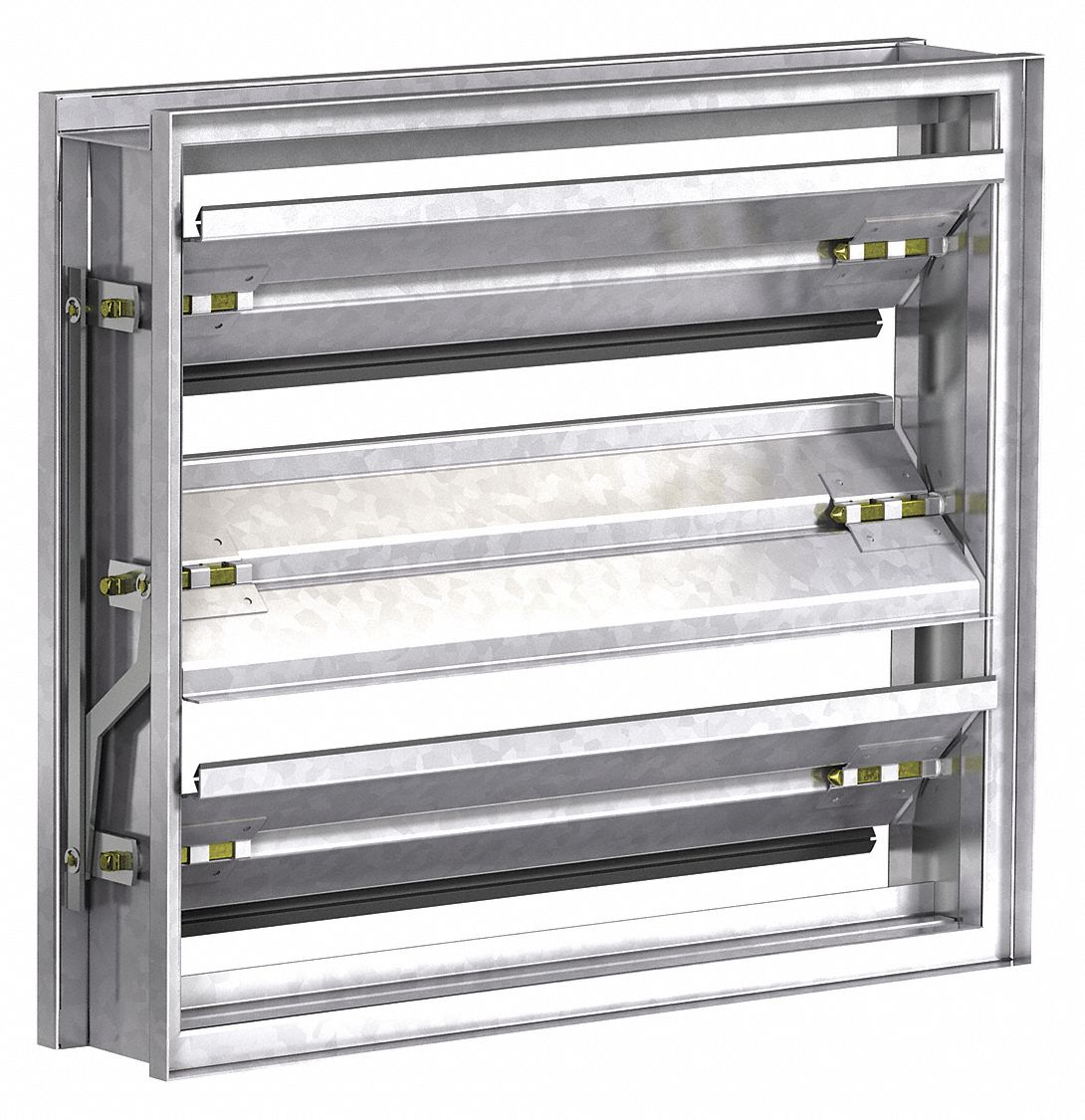 DAYTON Volume Control Damper, Square, Duct Width 18 in, Frame Width 17