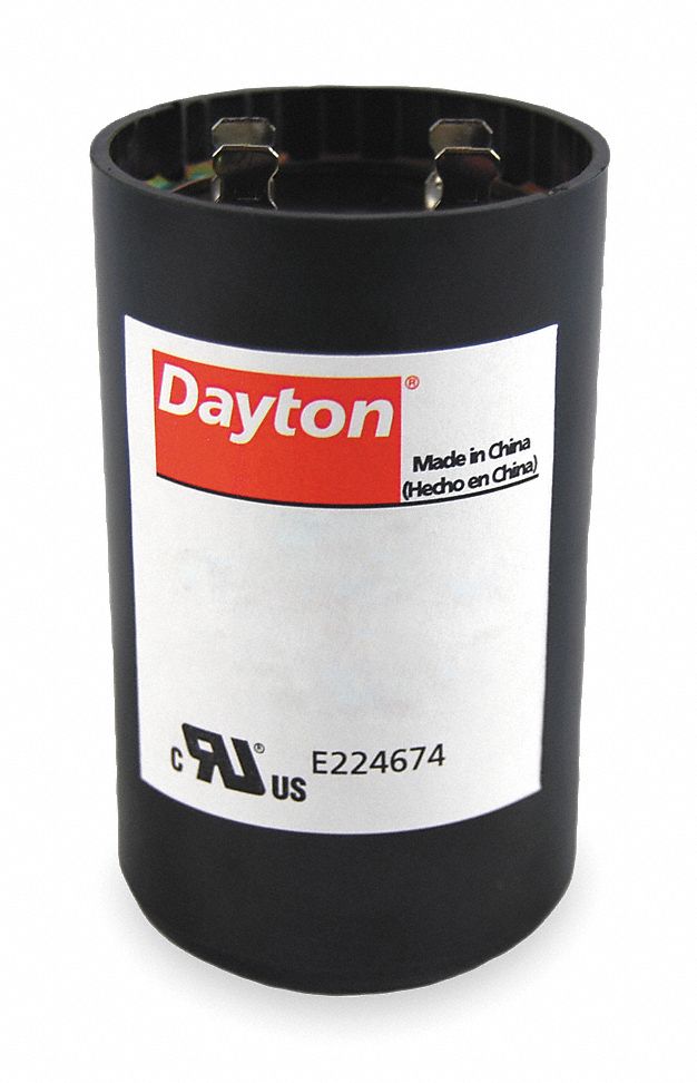 DAYTON Round Motor Start Capacitor,161 193 Microfarad Rating,110 125VAC Voltage   Capacitors   2MDR4|2MDR4