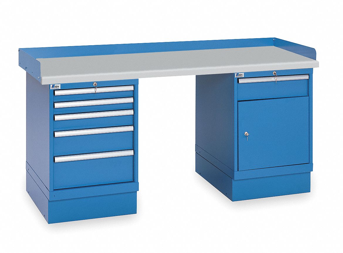 LISTA Workbench, Laminate, 30 in Depth, 35 1/4 in Height, 72 in Width