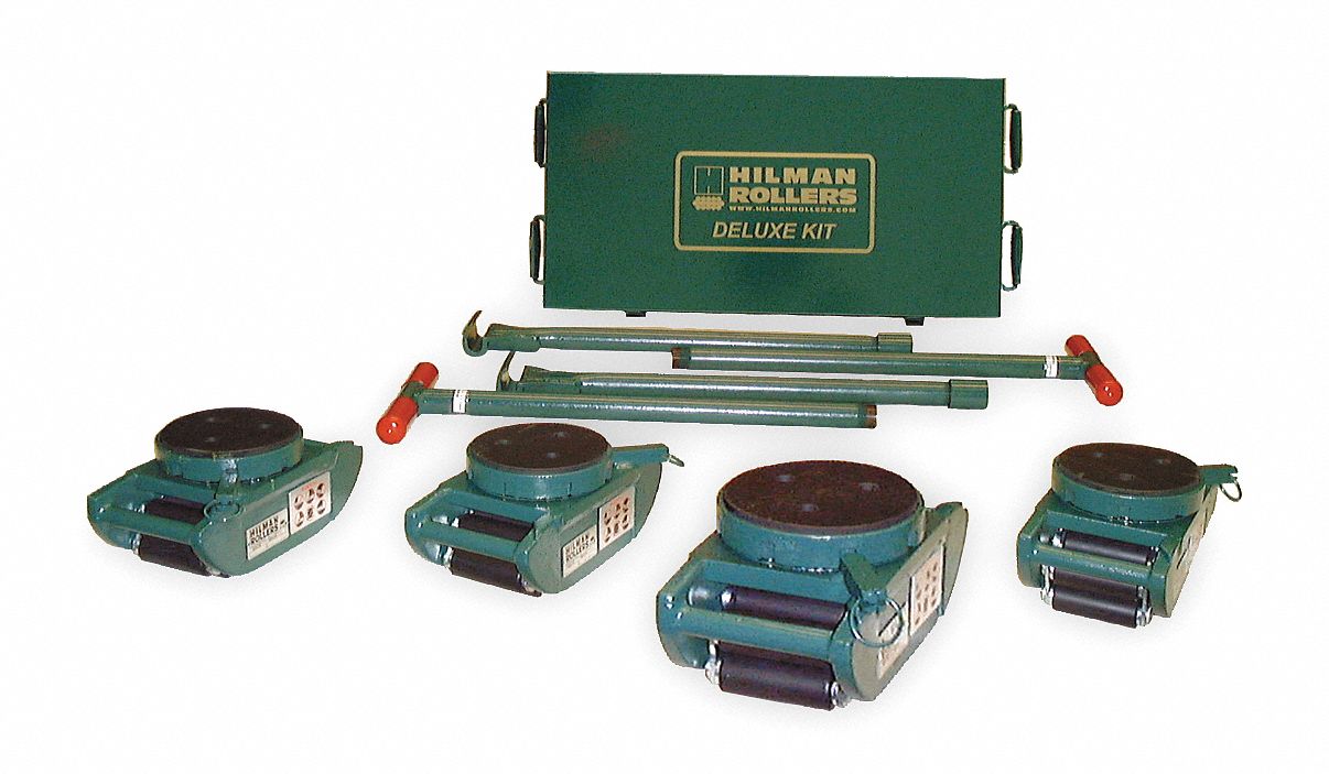 HILMAN ROLLERS Equipment Roller Kit, 24, 000 lb., Swivel 2MWK7KNRS12SLP Grainger