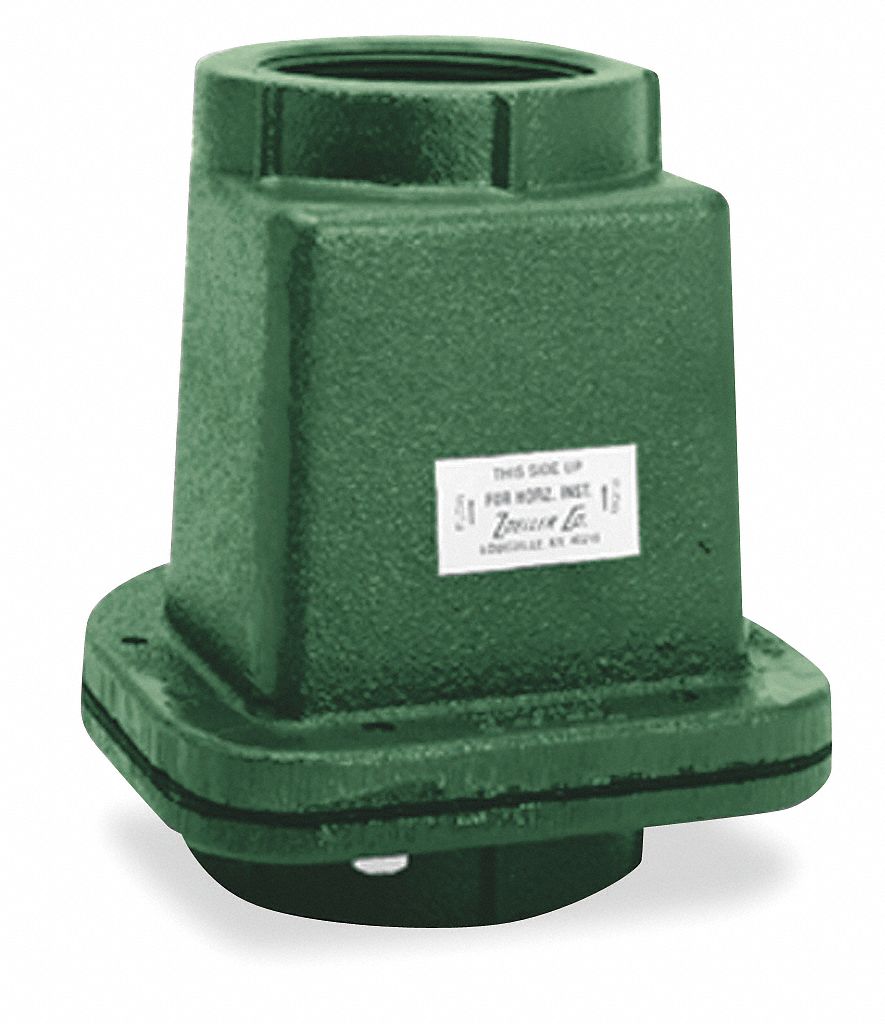 ZOELLER Check Valve, 2 in, Single, Inline Swing, Cast Iron, FNPT x FNPT